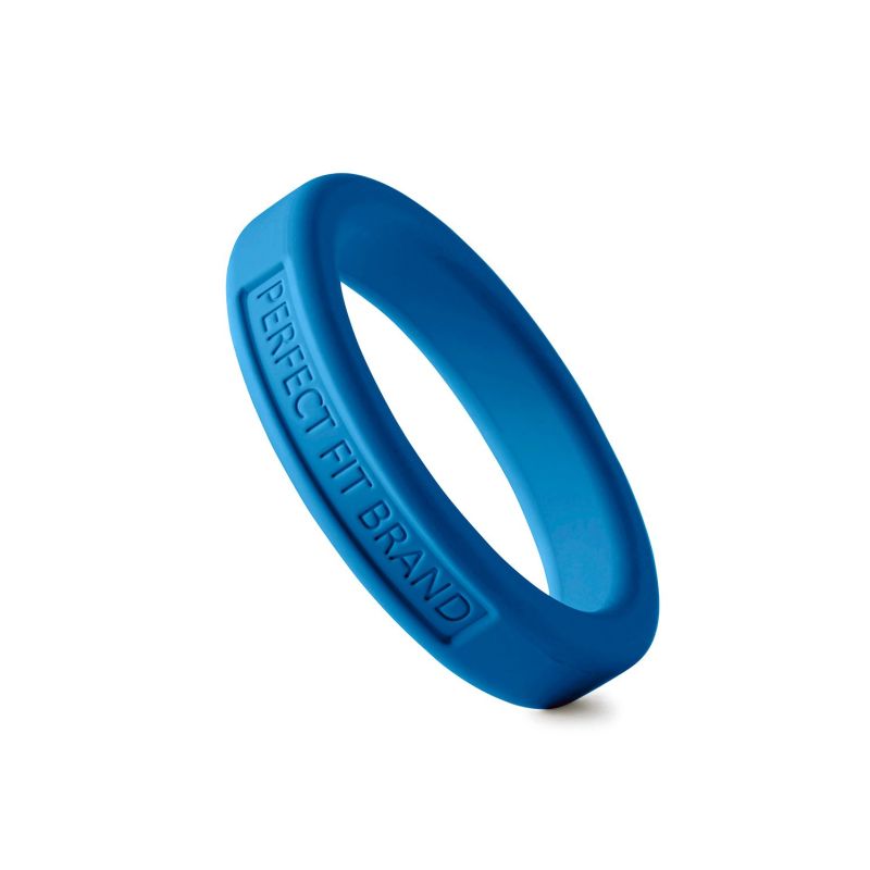 Classic Silicone Medium Stretch Penis Ring 44mm - Blue - K. P.