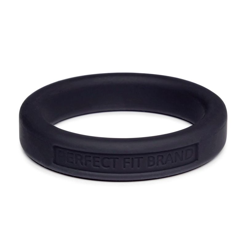 Classic Silicone Medium Stretch Penis Ring 44mm - Black - K. P.