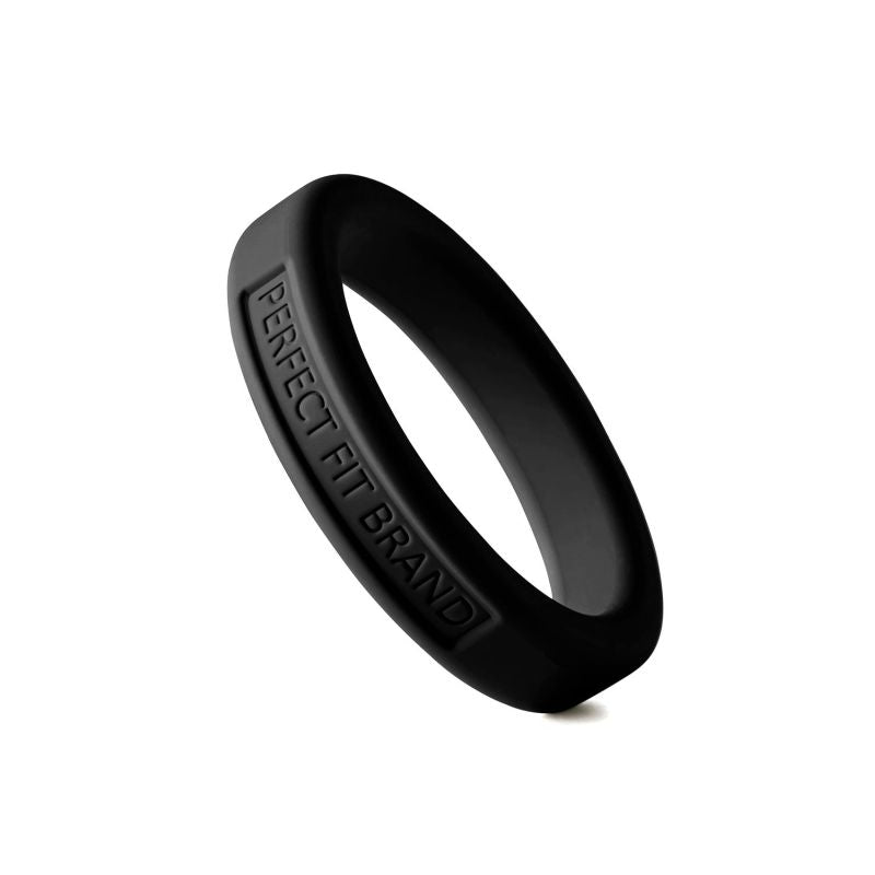Classic Silicone Medium Stretch Penis Ring 44mm - Black - K. P.