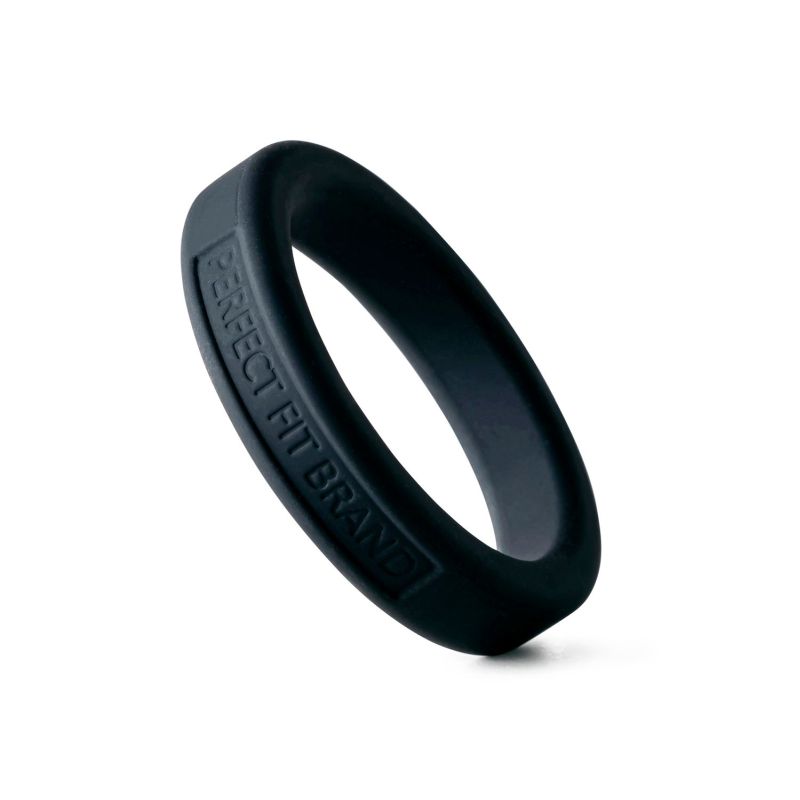 Classic Silicone Medium Stretch Penis Ring 44mm - Black - K. P.