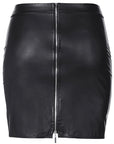 Stretch Wetlook Mesh Criss Cross Skirt - Black - K. P.