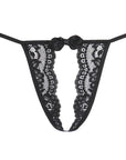 Lace Open Front G-String - Black - K. P.