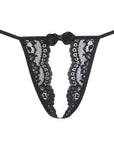 Lace Open Front G-String - Black - K. P.