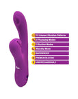 Rechargeable Thumping & Suction Rabbit - Dazzle - Berry - K. P.