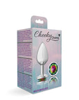 Cheeky Charms - Round Butt Plug with Rainbow Jewel - Medium - Silver - K. P.
