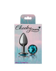 Cheeky Charms - Round Butt Plug with Teal Jewel - Small - Gunmetal - K. P.