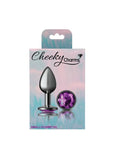 Cheeky Charms - Round Butt Plug with Purple Jewel - Small - Gunmetal - K. P.