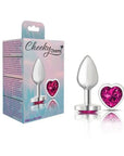 Cheeky Charms - Metal Butt Plug with Heart Pink Jewel - Small - Silver - K. P.