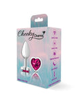 Cheeky Charms - Metal Butt Plug with Heart Pink Jewel - Small - Silver - K. P.