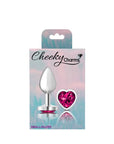 Cheeky Charms - Metal Butt Plug with Heart Pink Jewel - Small - Silver - K. P.