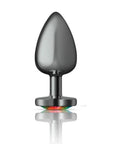 Cheeky Charms Gunmetal  Butt Plug w Heart Rainbow Jewel Large - K. P.