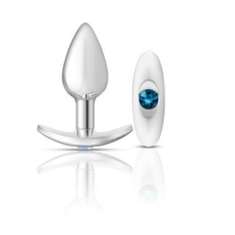 Cheeky Charms Silver Anchor Butt Plug w Clear and Teal Jewel Kit - K. P.