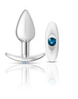 Cheeky Charms Silver Anchor Butt Plug w Clear and Teal Jewel Kit - K. P.