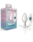 Cheeky Charms Silver Anchor Butt Plug w Clear and Teal Jewel Kit - K. P.