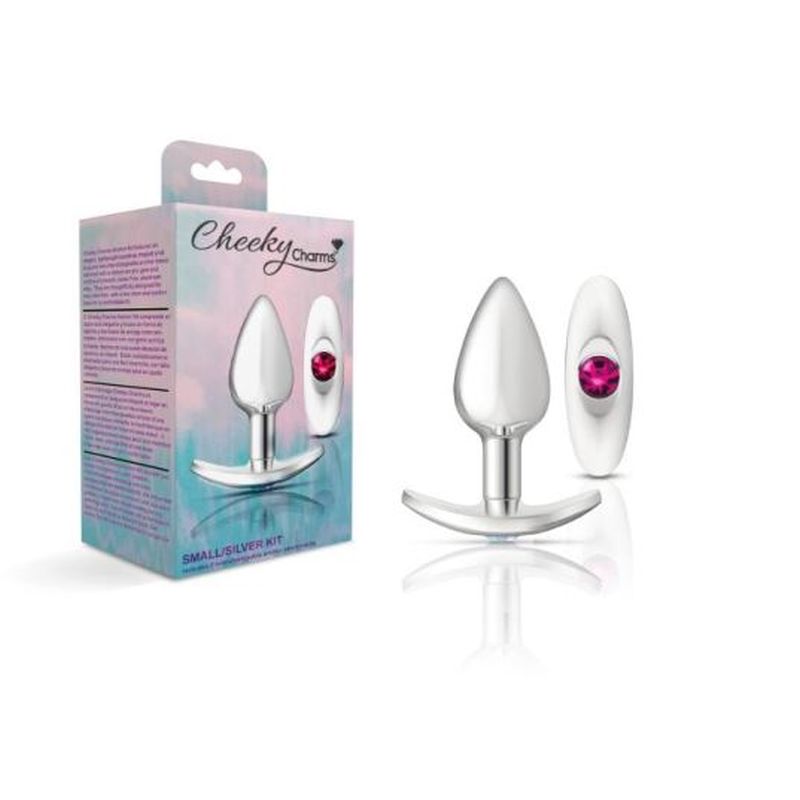 Cheeky Charms Silver Anchor Butt Plug  w Clear and Pink Jewel Kit - K. P.
