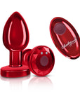 Cheeky Charms - Rechargeable Vibrating Metal Butt Plug with Remote - Medium - Red - K. P.