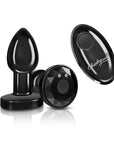 Cheeky Charms - Rechargeable Vibrating Metal Butt Plug with Remote - Small - Gunmetal - K. P.