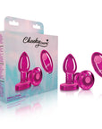 Cheeky Charms - Rechargeable Vibrating Metal Butt Plug with Remote - Small - Pink - K. P.