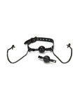 Diamond Ball Gag with Nipple Clips - Black - K. P.