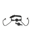Diamond Ball Gag with Nipple Clips - Black - K. P.