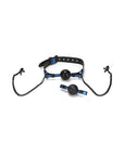 Diamond Ball Gag with Nipple Clips - Blue - K. P.