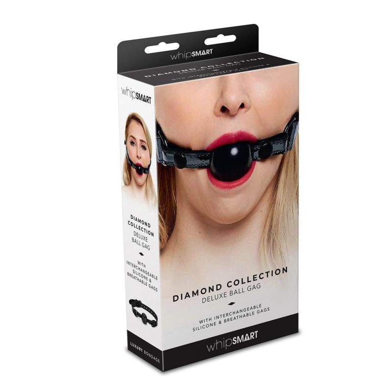 Diamond Deluxe Ball Gag - Black - K. P.