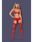 Sheer Thigh High Stockings - Red - K. P.