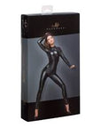 Power Wet Look Overall With Leash And 2 Way Zipper - Black - K. P.