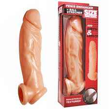 Size Matters - Realistic Flesh Penis Enhancer and Ball Stretcher - Flesh