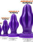 Finned Butt Plug - Airhole-2 Medium - Eggplant - K. P.