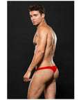 Microfiber Low Rise Zip Thong - Red - K. P.
