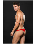 Microfiber Low Rise Zip Thong - Red - K. P.