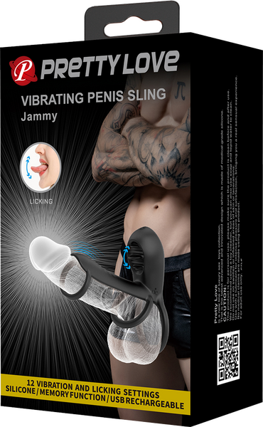Vibrating Penis Sling - Jammy - Black - K. P.