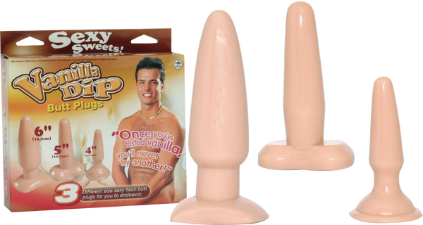 Vanilla Dip Butt Plugs - Flesh - K. P.