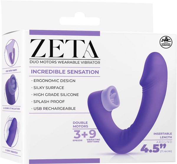 Dual Motor Wearable Vibrator - Zeta - Purple - K. P.