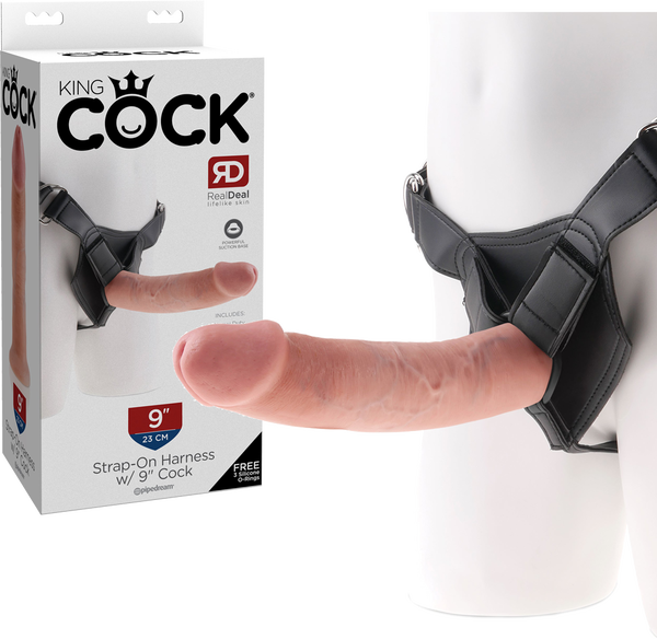 King Cock - Strap On Harness With 9" Cock - Flesh - K. P.