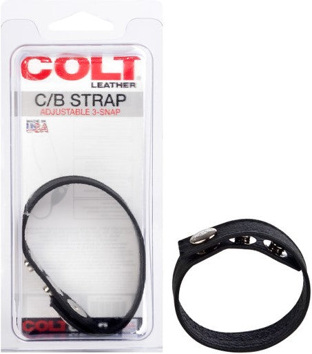 COLT - Leather C/b Strap Adjustable 3-snap - Black - K. P.