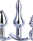 Hardwear Gear - 3 in 1 Metal Butt Plug Kit Set - Silver - K. P.