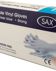 100 X Disposable Vinyl Gloves - Multiple Sizes - Blue - K. P.