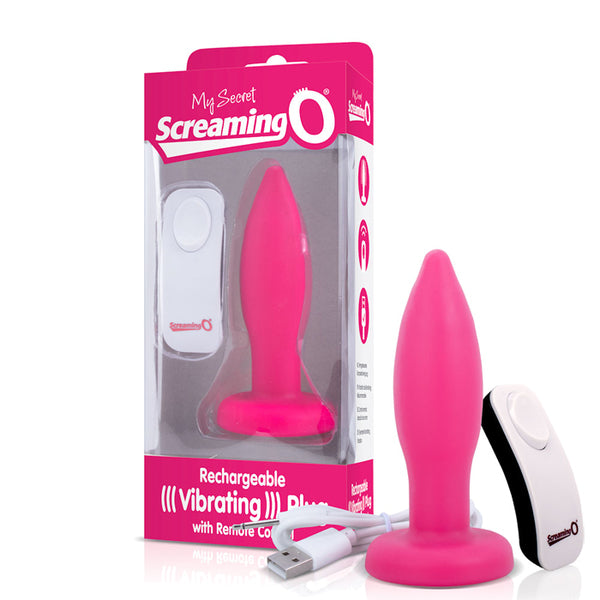 Charged Vibrating Anal Plug w/ Remote Control - My Secret - Pink