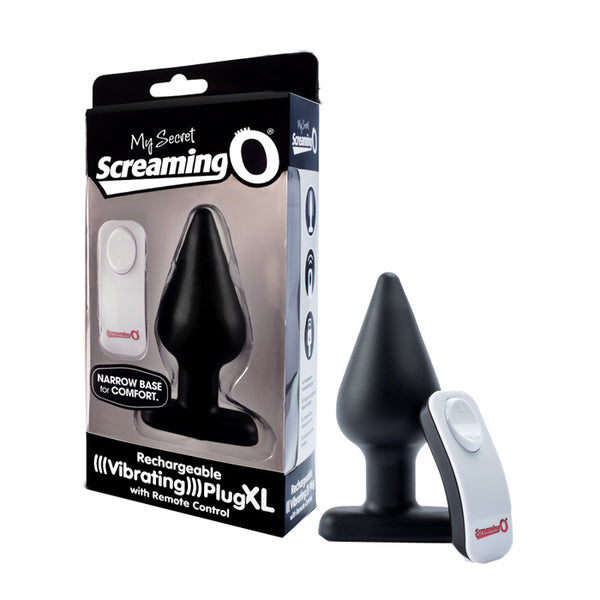 Charged My Secret - Vibrating Anal Plug XL w/ Remote Control - Black - K. P.