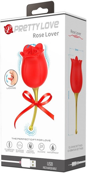 Tongue Licking Vibrator - Rose Lover - Red - K. P.