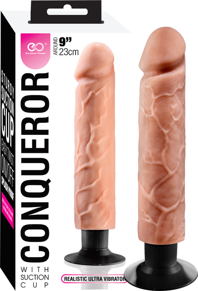 Conqueror - 9" Dildo with Suction Cup - Flesh - K. P.