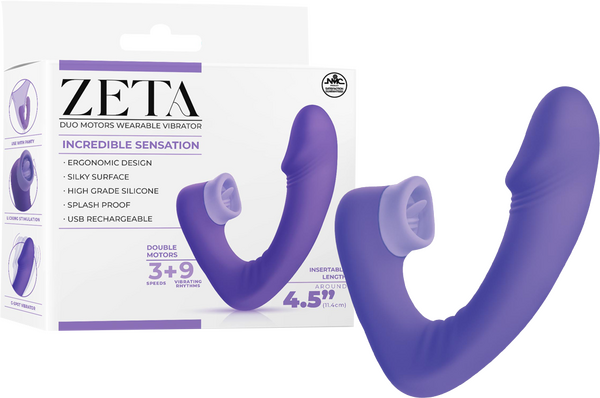 Dual Motor Wearable Vibrator - Zeta - Purple - K. P.