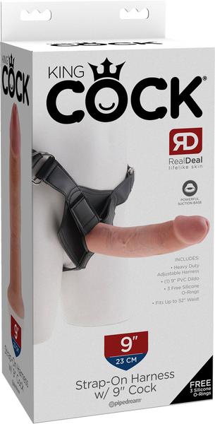 King Cock - Strap On Harness With 9" Cock - Flesh - K. P.