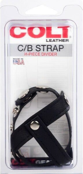 COLT - Leather C/b Strap H-piece Divider - Black - K. P.