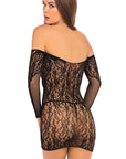 Demure Long Sleeve Mini Dress - Black - K. P.