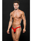 Microfiber Low Rise Zip Thong - Red - K. P.