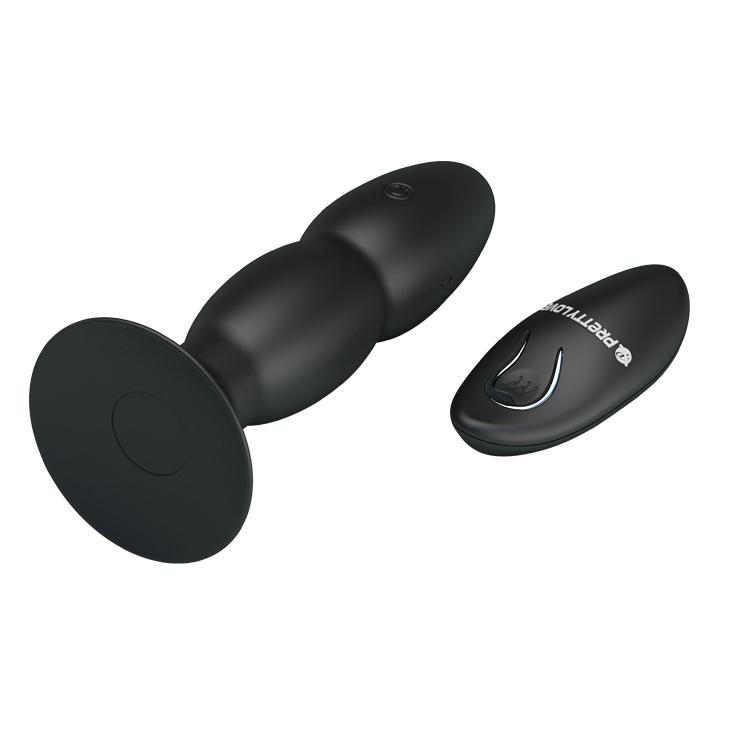 Beaded For Extra Pleasure - Rotating Butt Plug - Black - K. P.
