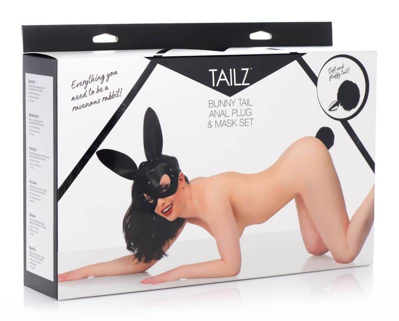 Tailz - Bunny Tail Anal Plug and Mask Set - Black - K. P.